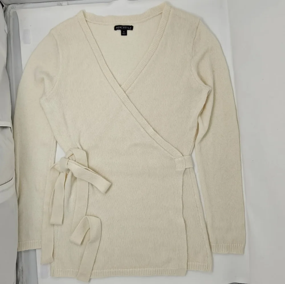 J. Crew Mercantile Full Wrap Tie Bow Sweater Sz S
